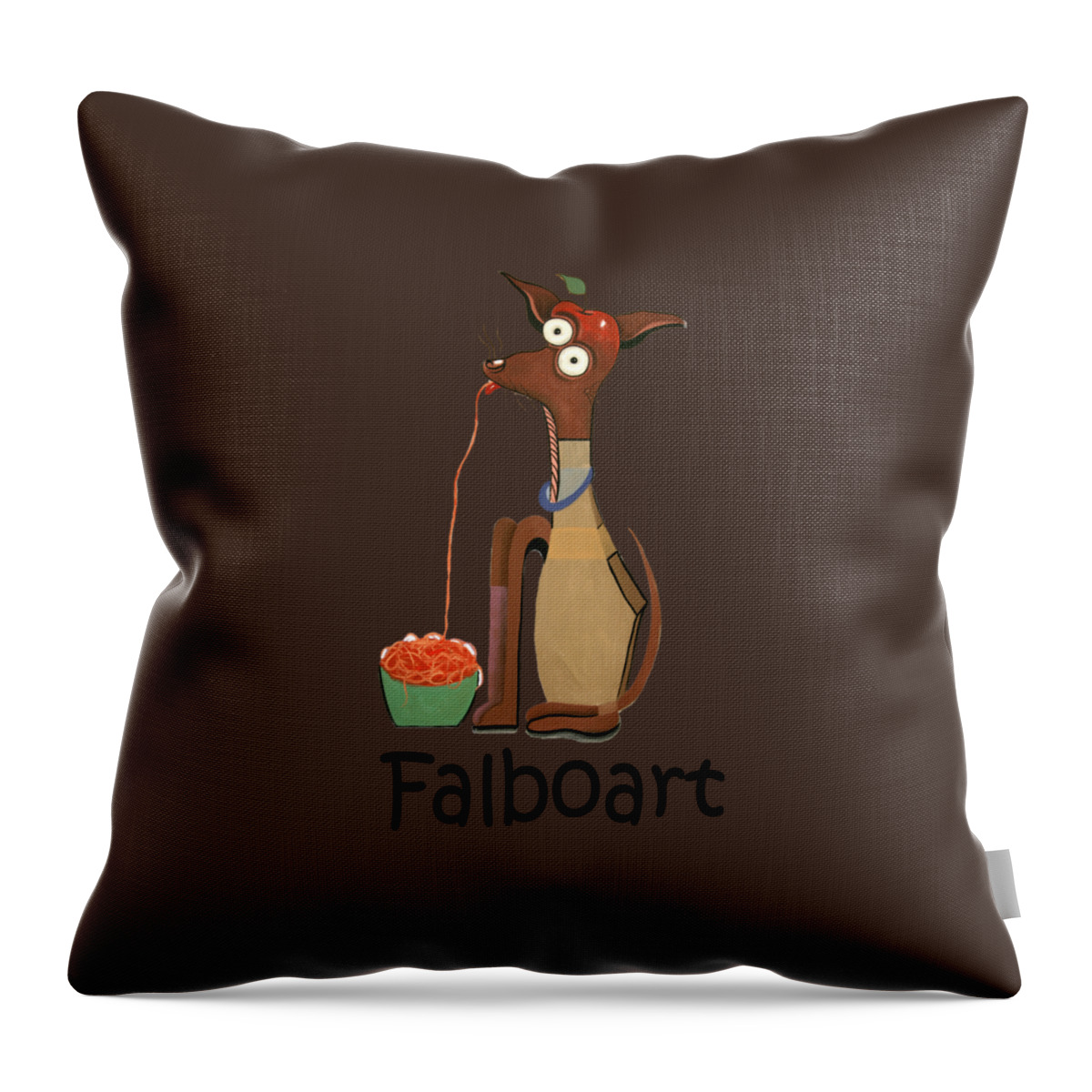My Apple Head Chiwawa T-shirt.dog T-shirt Throw Pillow featuring the painting My Applehead Chiwawa by Anthony Falbo