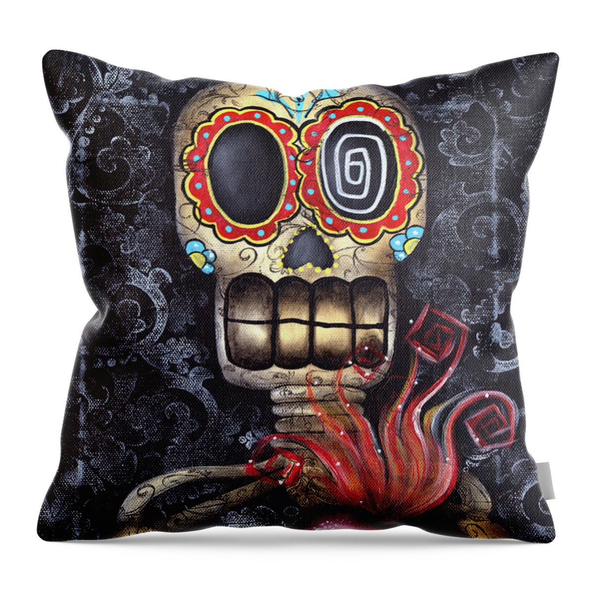 Sacred Heart Throw Pillow featuring the painting My Sacred Heart by Abril Andrade