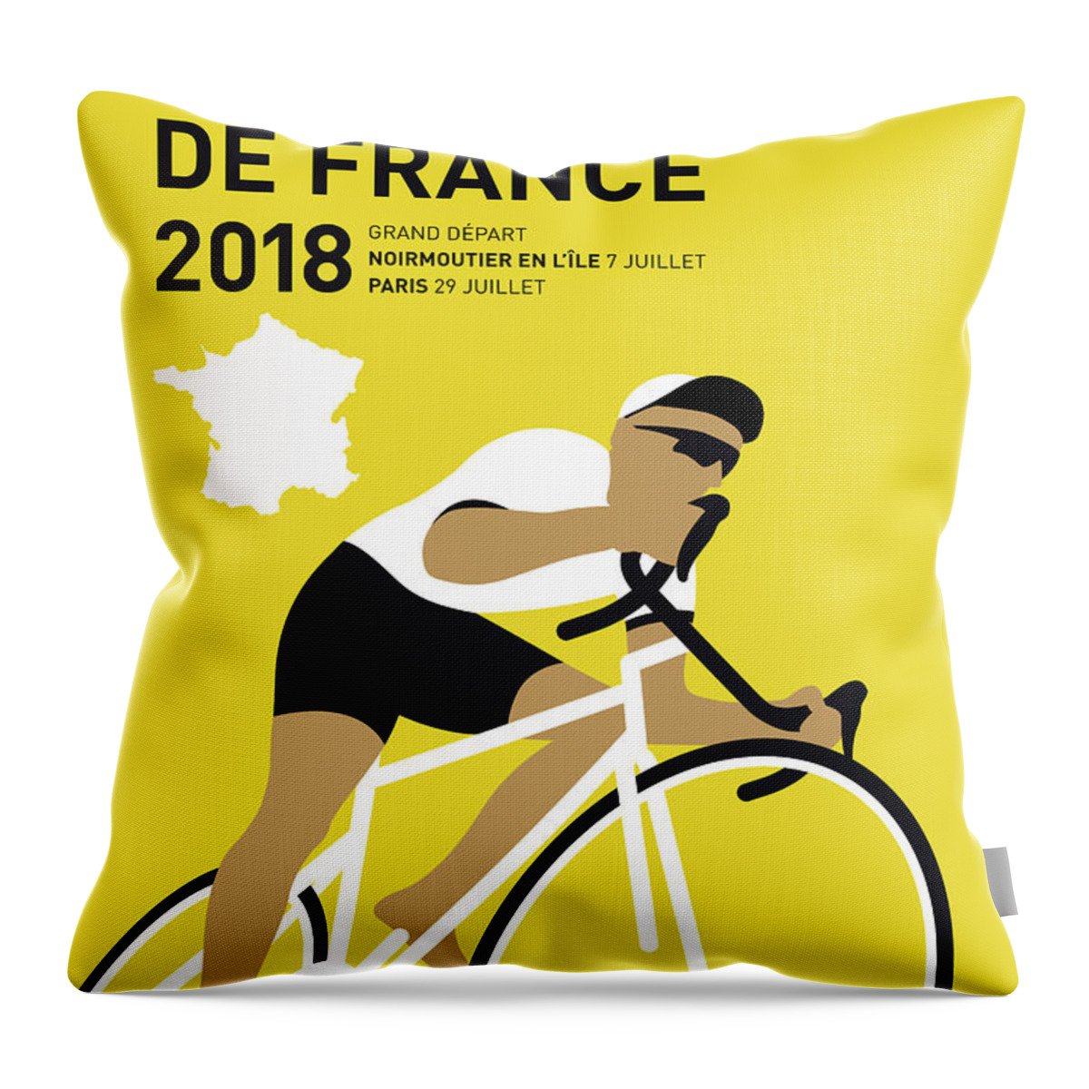 2018 Throw Pillow featuring the digital art My Tour De France Minimal Poster 2018 by Chungkong Art