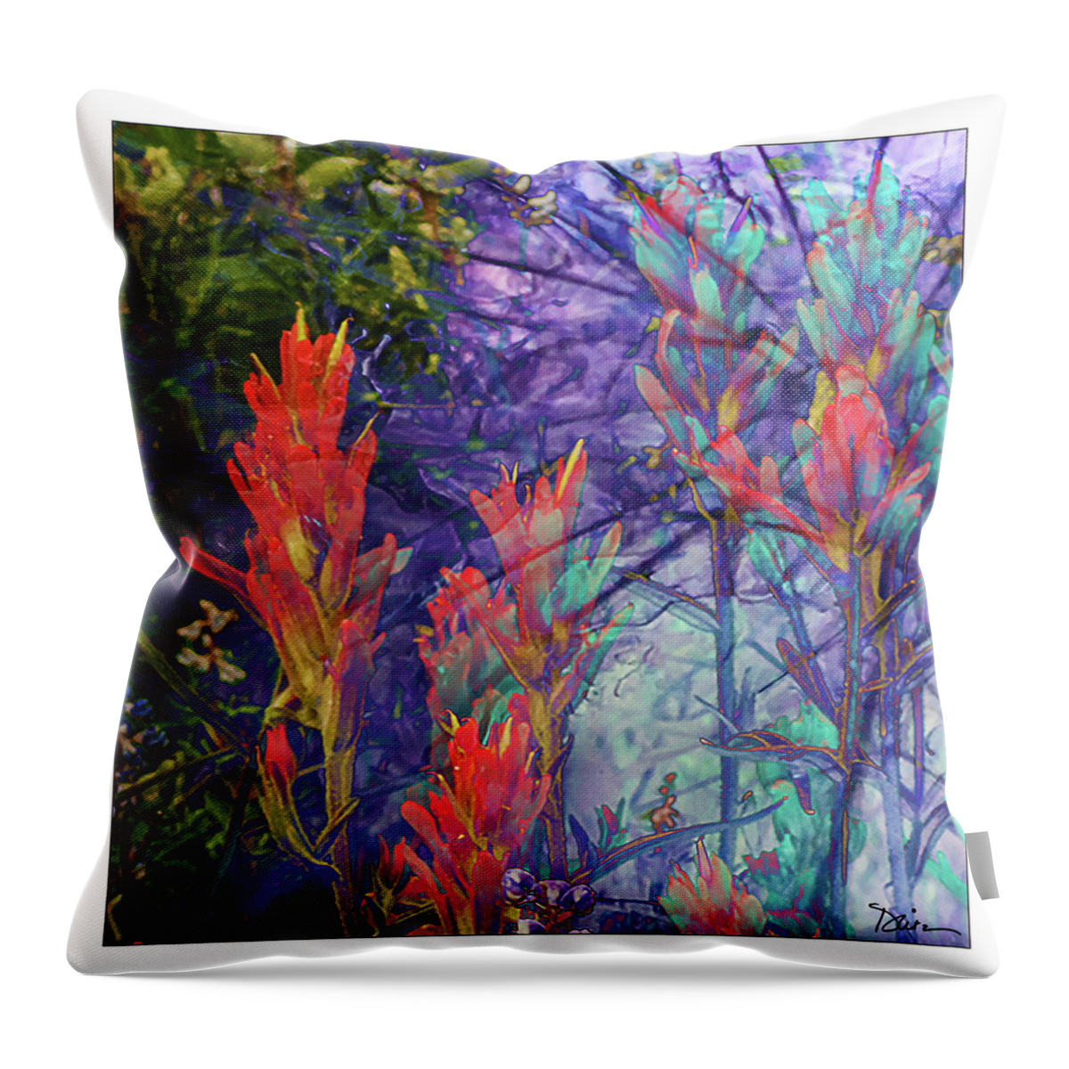 Indian Paintbrush Throw Pillow featuring the photograph Mystic by Peggy Dietz