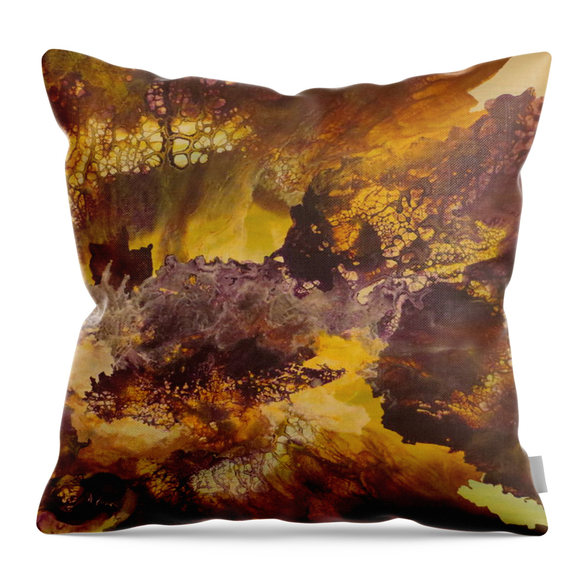 Abstract Throw Pillow featuring the painting Mystical by Soraya Silvestri