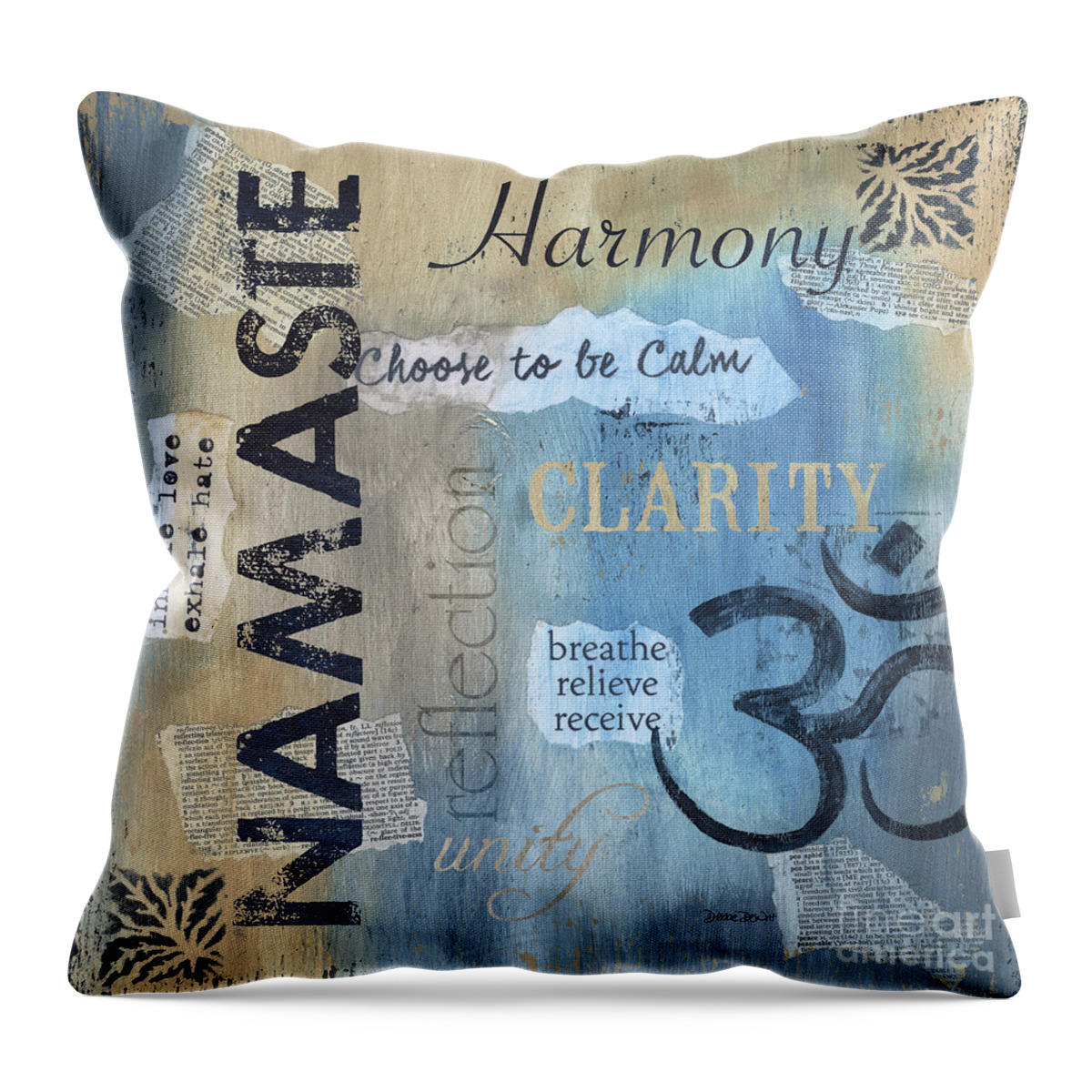 Namaste Throw Pillow featuring the painting Namaste by Debbie DeWitt