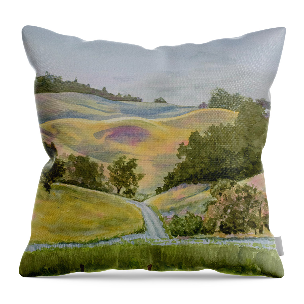 Napa Throw Pillow featuring the painting Napa-Sonoma by Jackie MacNair