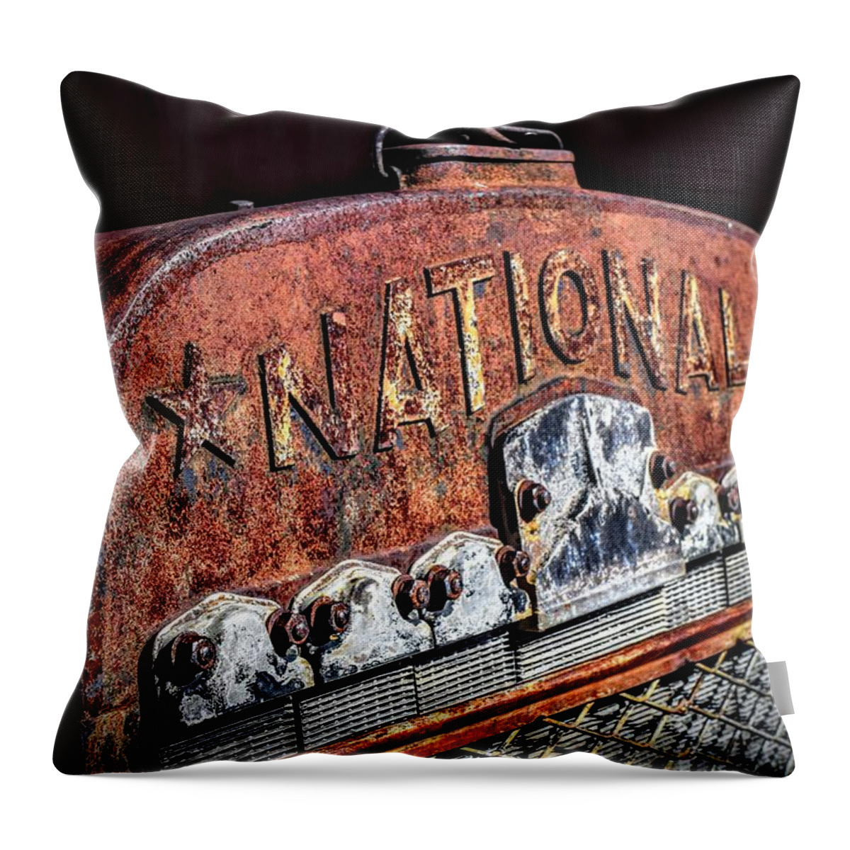 Rusty Machinery Throw Pillow featuring the photograph National Star by Michael Brungardt