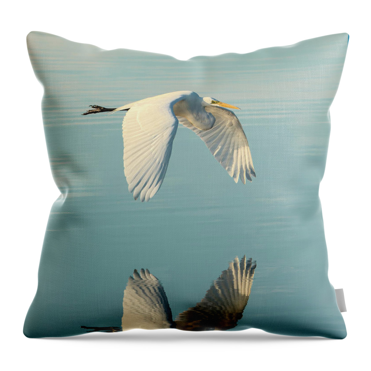 Bird Throw Pillow featuring the photograph Nature's Mirror by Artful Imagery