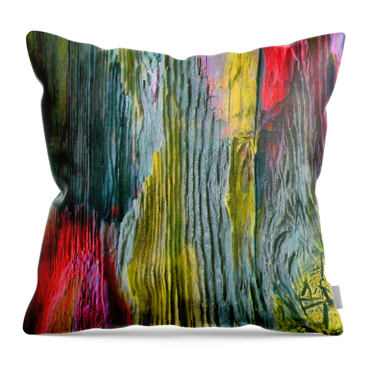 'inconsequential Beauty' Collection By Serge Averbukh Throw Pillow featuring the digital art Nature's Secret Code - The Wood Grain Message #5 by Serge Averbukh