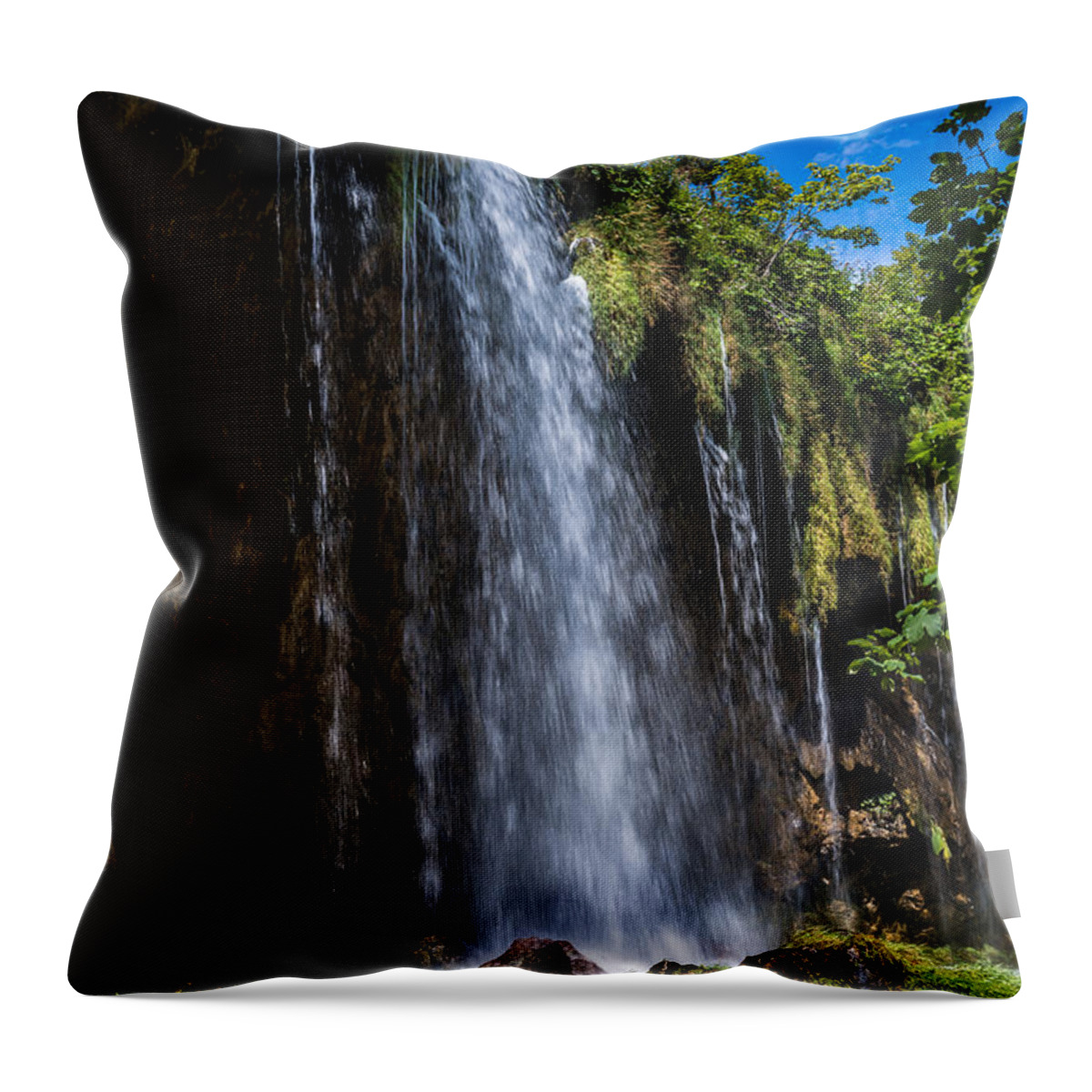 Croatia Throw Pillow featuring the photograph Nature's Shower by Hannes Cmarits