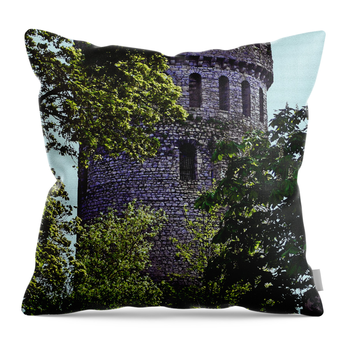Nenagh Throw Pillow featuring the painting Nenagh Castle Ireland by Teresa Mucha