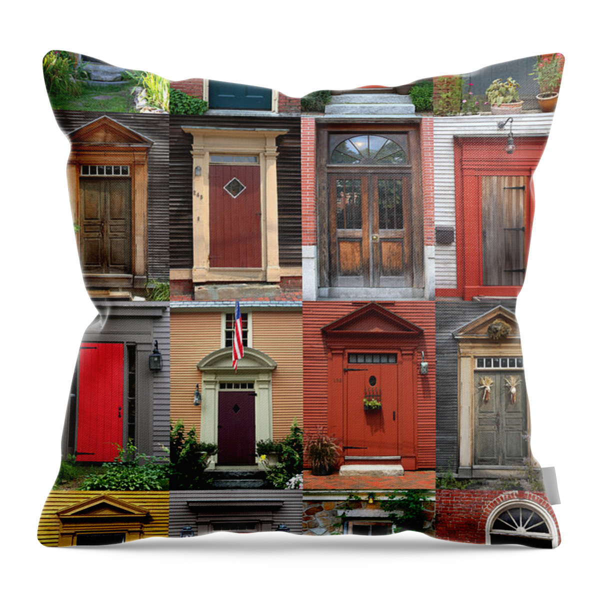 New England Throw Pillow featuring the photograph New England Doors #2 by Brett Pelletier