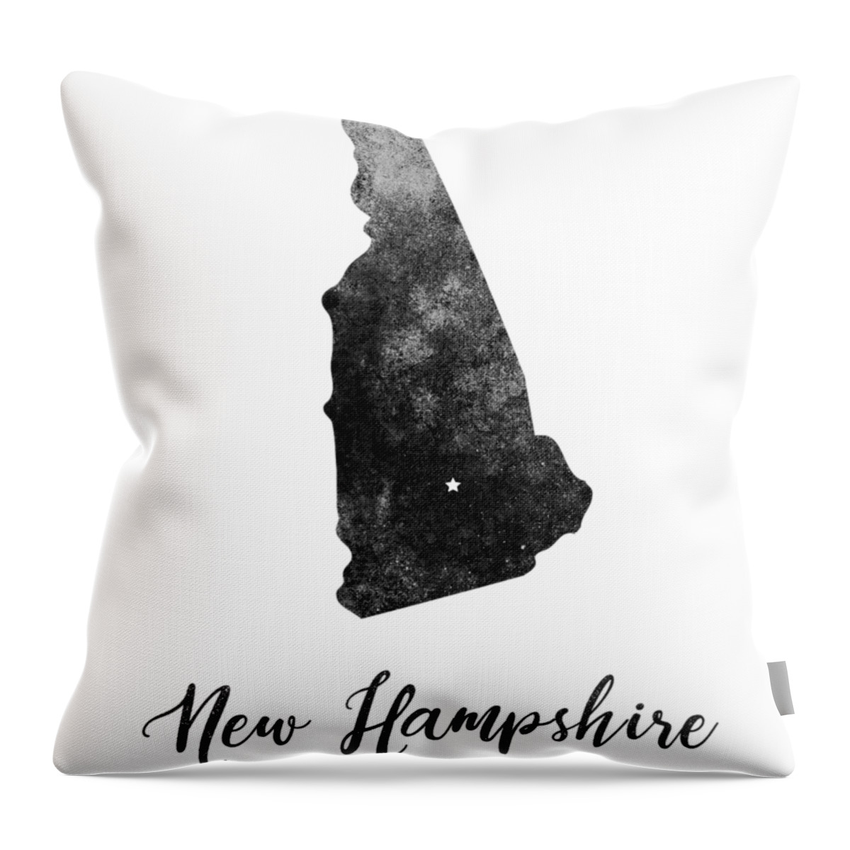 New Hampshire Throw Pillow featuring the mixed media New Hampshire State Map Art - Grunge Silhouette by Studio Grafiikka