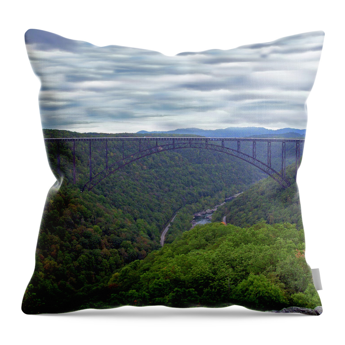 Bridge Throw Pillow featuring the photograph New River Bridge by Aimee L Maher ALM GALLERY