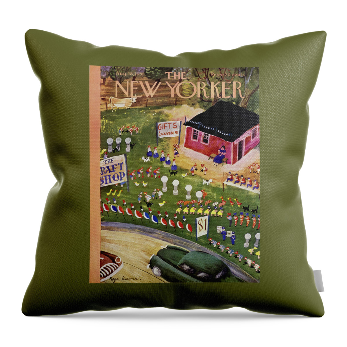 New Yorker August 18 1951 Throw Pillow