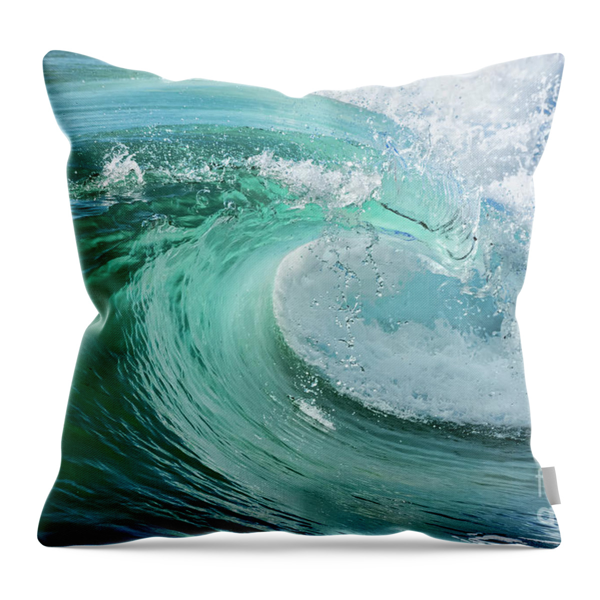Newport Throw Pillow featuring the photograph Newport Beach Wave Curl by Eddie Yerkish