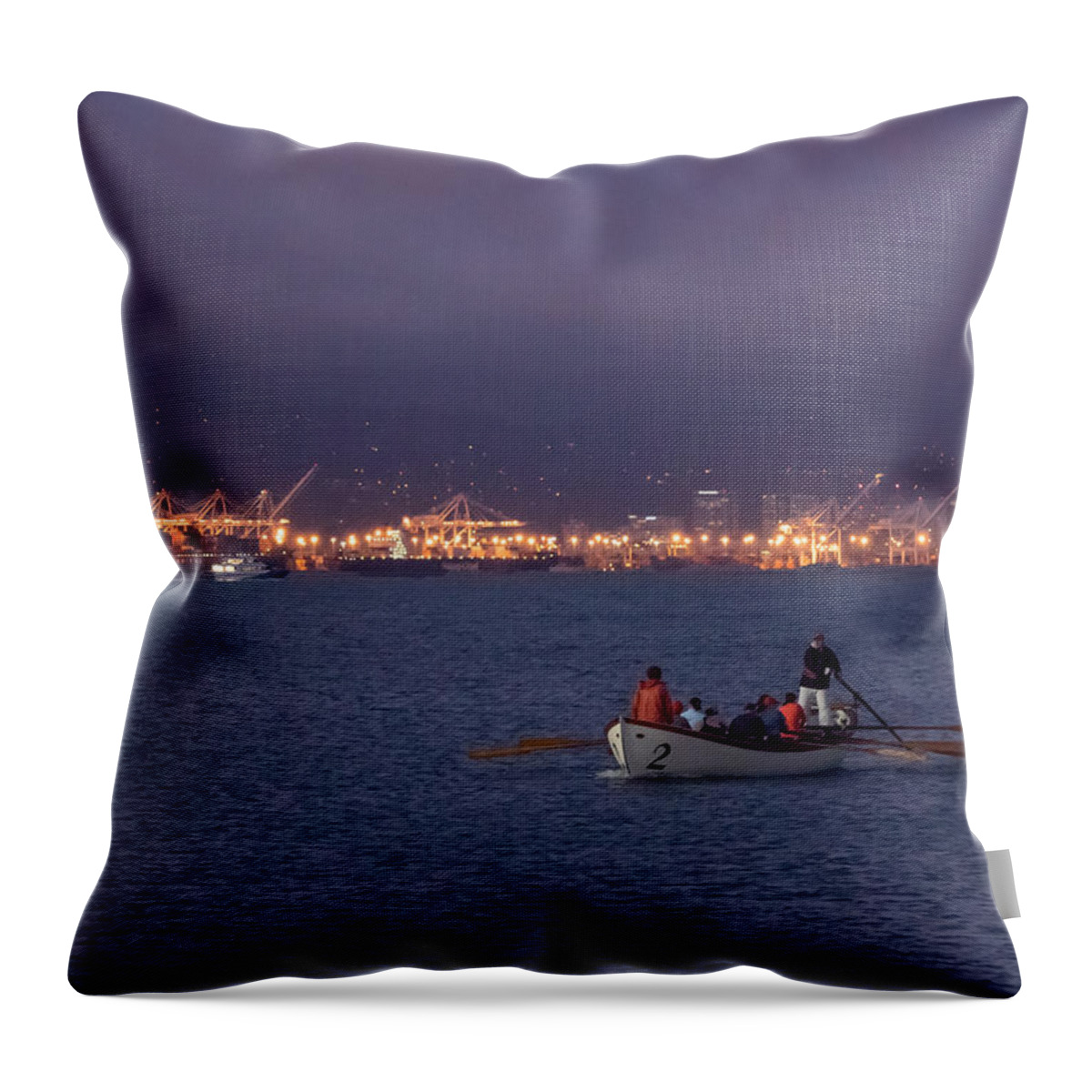 Boating Throw Pillow featuring the photograph Night Boating on San Francisco Bay by Derek Dean
