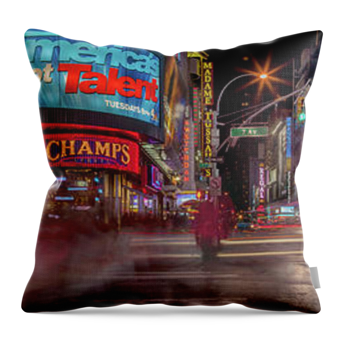 Nights On Broadway Throw Pillow featuring the photograph Nights On Broadway by Az Jackson