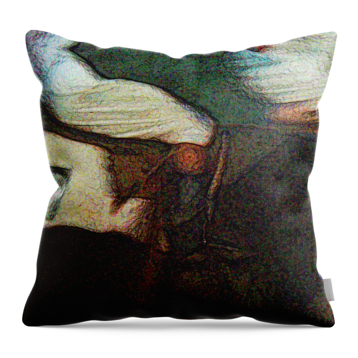 Abstract Throw Pillow featuring the painting No. 7 by Susan Esbensen