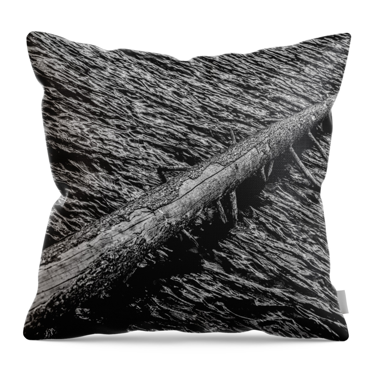 Black And White Throw Pillow featuring the photograph No Splash Down by Michael Brungardt