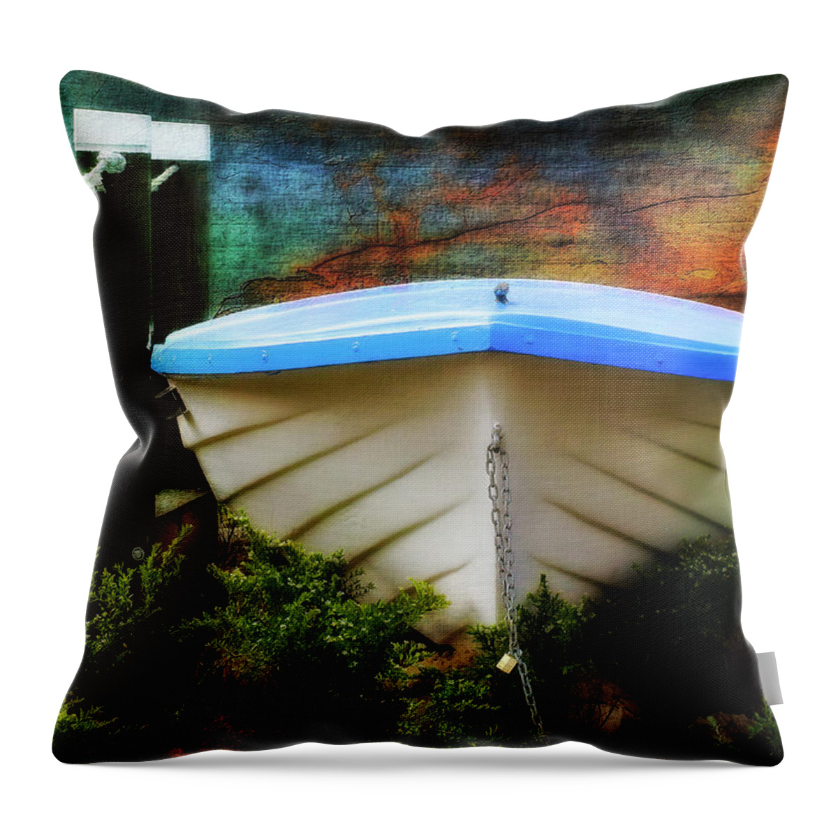 Boats Throw Pillow featuring the photograph No water 01 by Kevin Chippindall