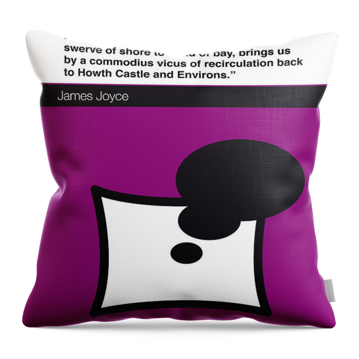 James Throw Pillow featuring the digital art No007 MY Finnegans Wake Book Icon poster by Chungkong Art