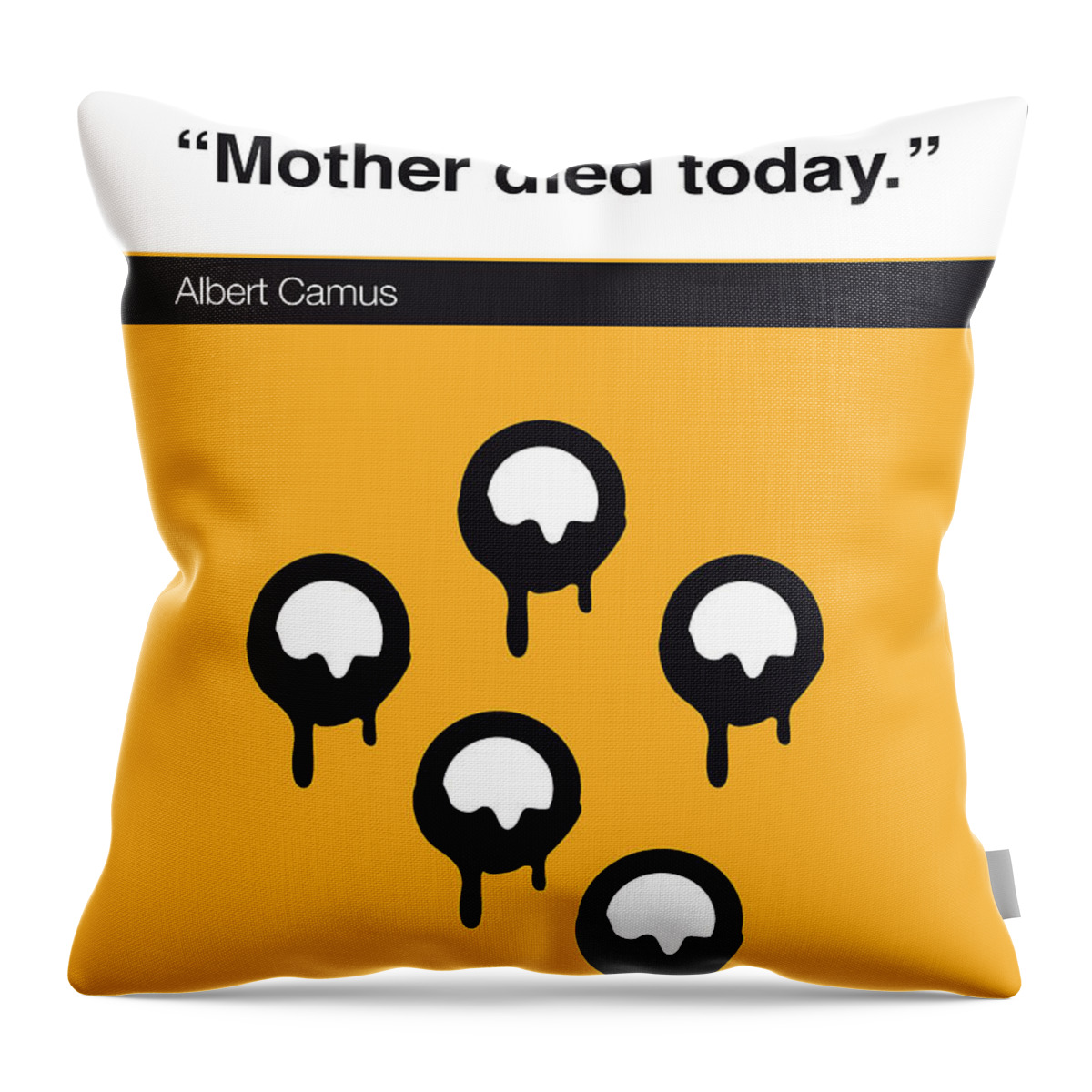 Albert Throw Pillow featuring the digital art No028-MY-The Stranger -Book-Icon-poster by Chungkong Art