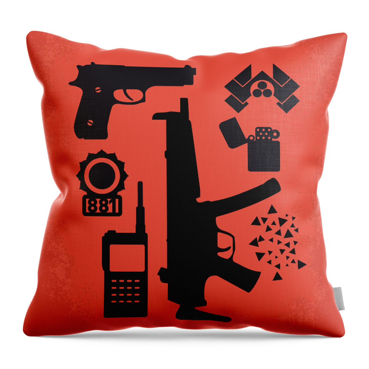 Die Hard Throw Pillow featuring the digital art No453 My Die Hard minimal movie poster by Chungkong Art