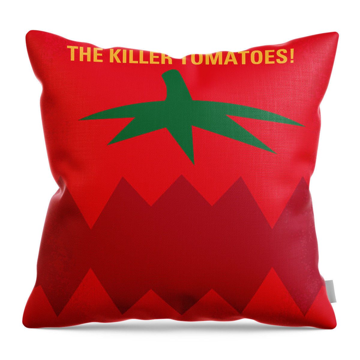 Attack Throw Pillow featuring the digital art No499 My Attack of the Killer Tomatoes minimal movie poster by Chungkong Art