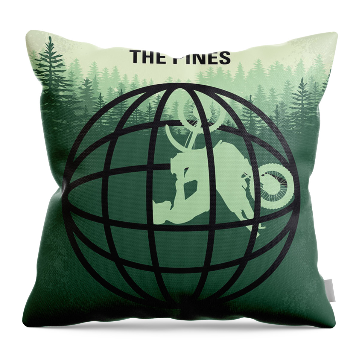 The Throw Pillow featuring the digital art No954 My The Place Beyond the Pines minimal movie poster by Chungkong Art
