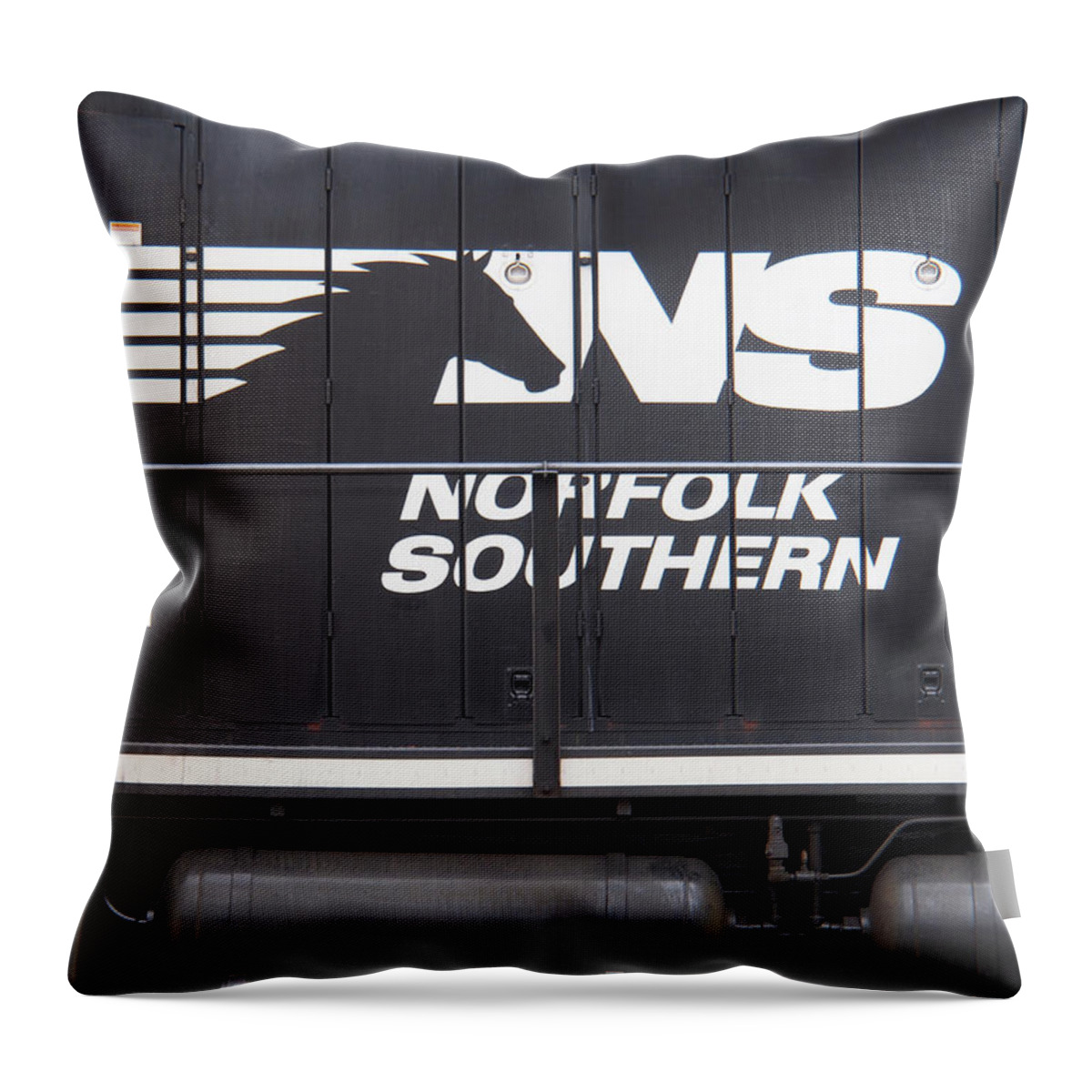 Railroad Throw Pillow featuring the photograph Norfolk Southern Emblem by Mike McGlothlen