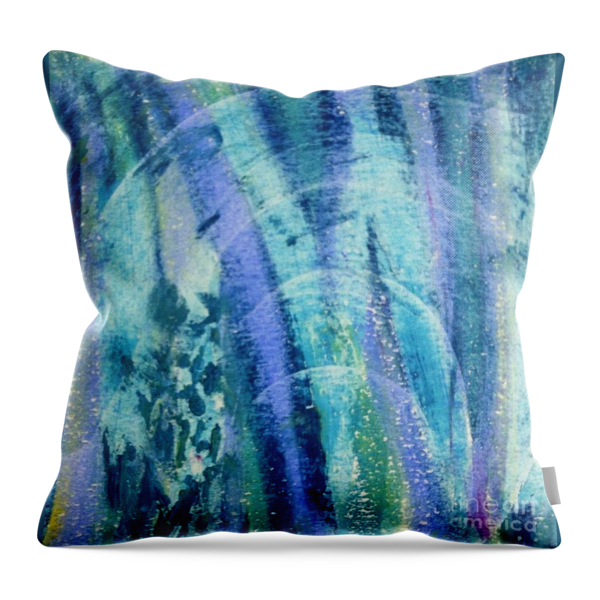 Northern Lights Throw Pillow featuring the painting Northern Lights by Deb Stroh-Larson