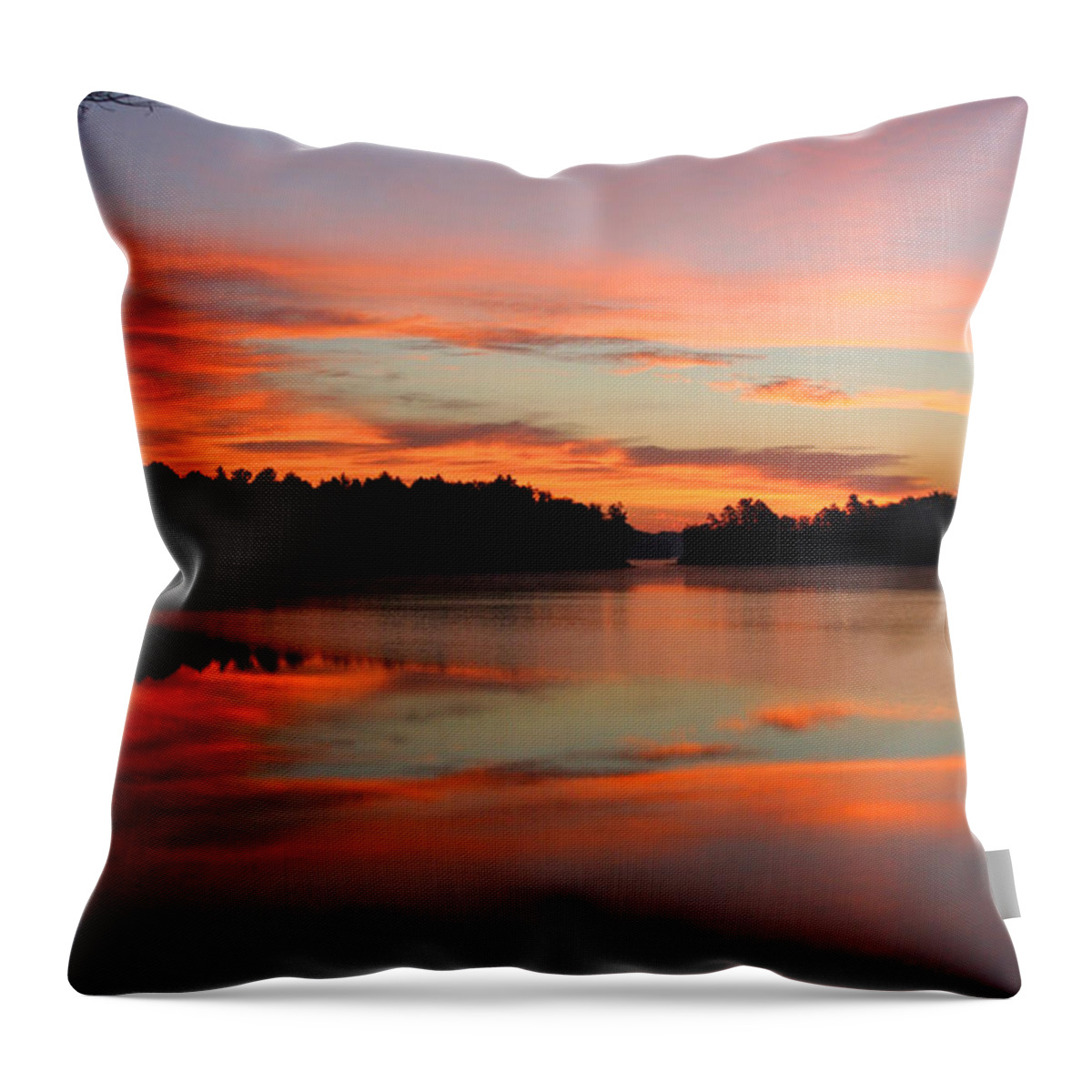 Sunrise Throw Pillow featuring the photograph NorthWoods Tranquility 2 by Brook Burling