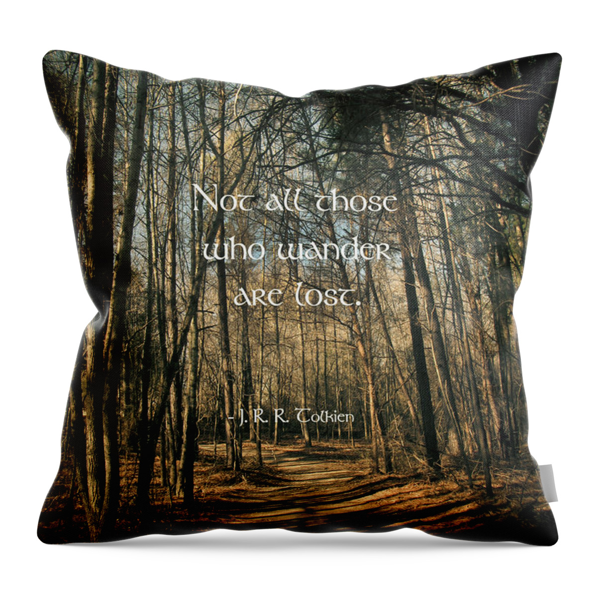 Tolkien Throw Pillow featuring the photograph Not All Those Who Wander by Jessica Brawley
