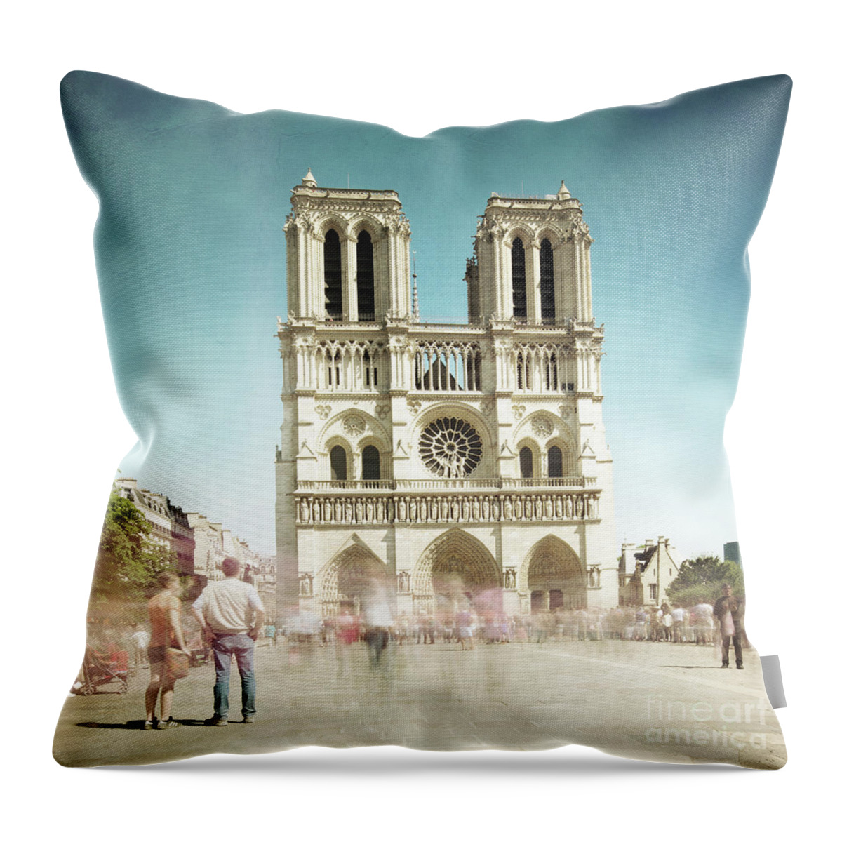 1x1 Throw Pillow featuring the photograph Notre Dame by Hannes Cmarits