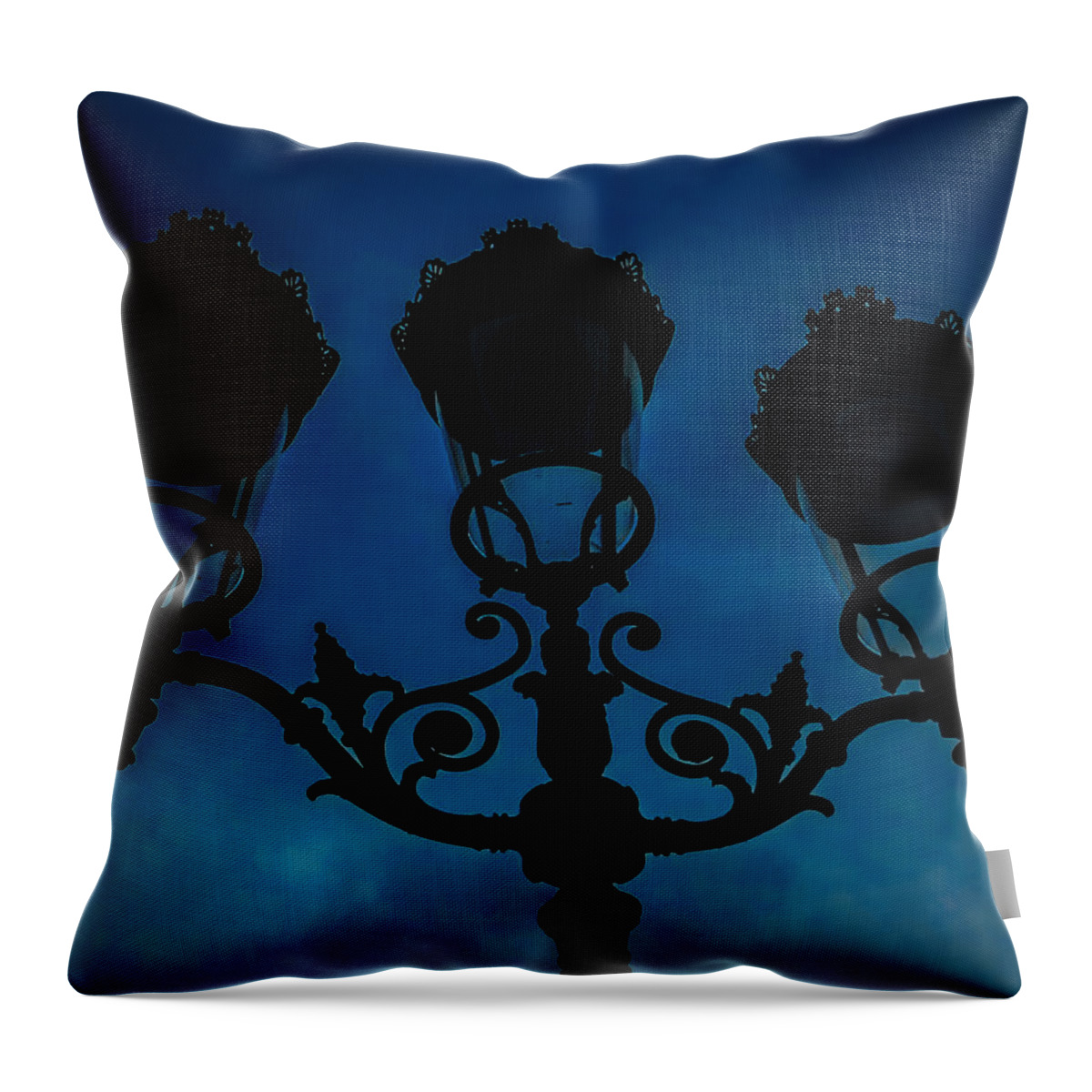 Lanterns Throw Pillow featuring the photograph Notre Dame Lanterns by Pamela Newcomb