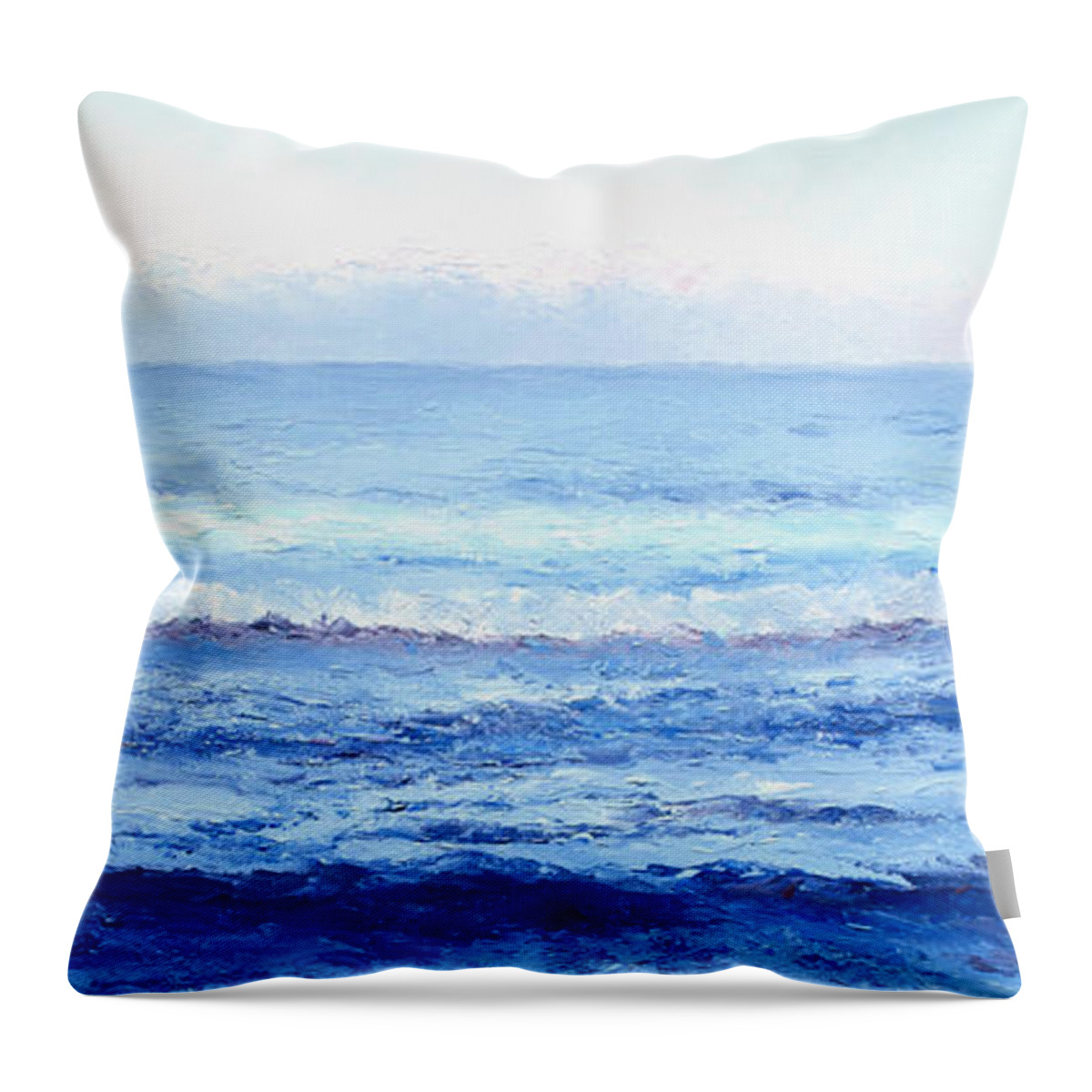 Ocean Throw Pillow featuring the painting Ocean Art - Cobalt Blue Ocean by Jan Matson