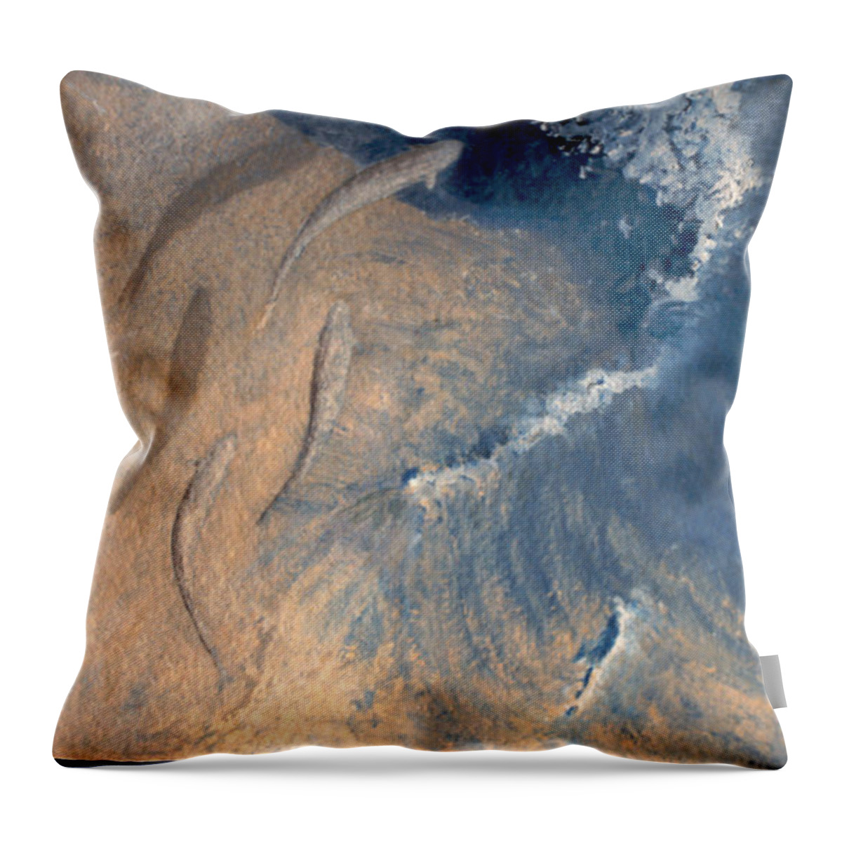 Seascape Throw Pillow featuring the painting Ocean by Steve Karol