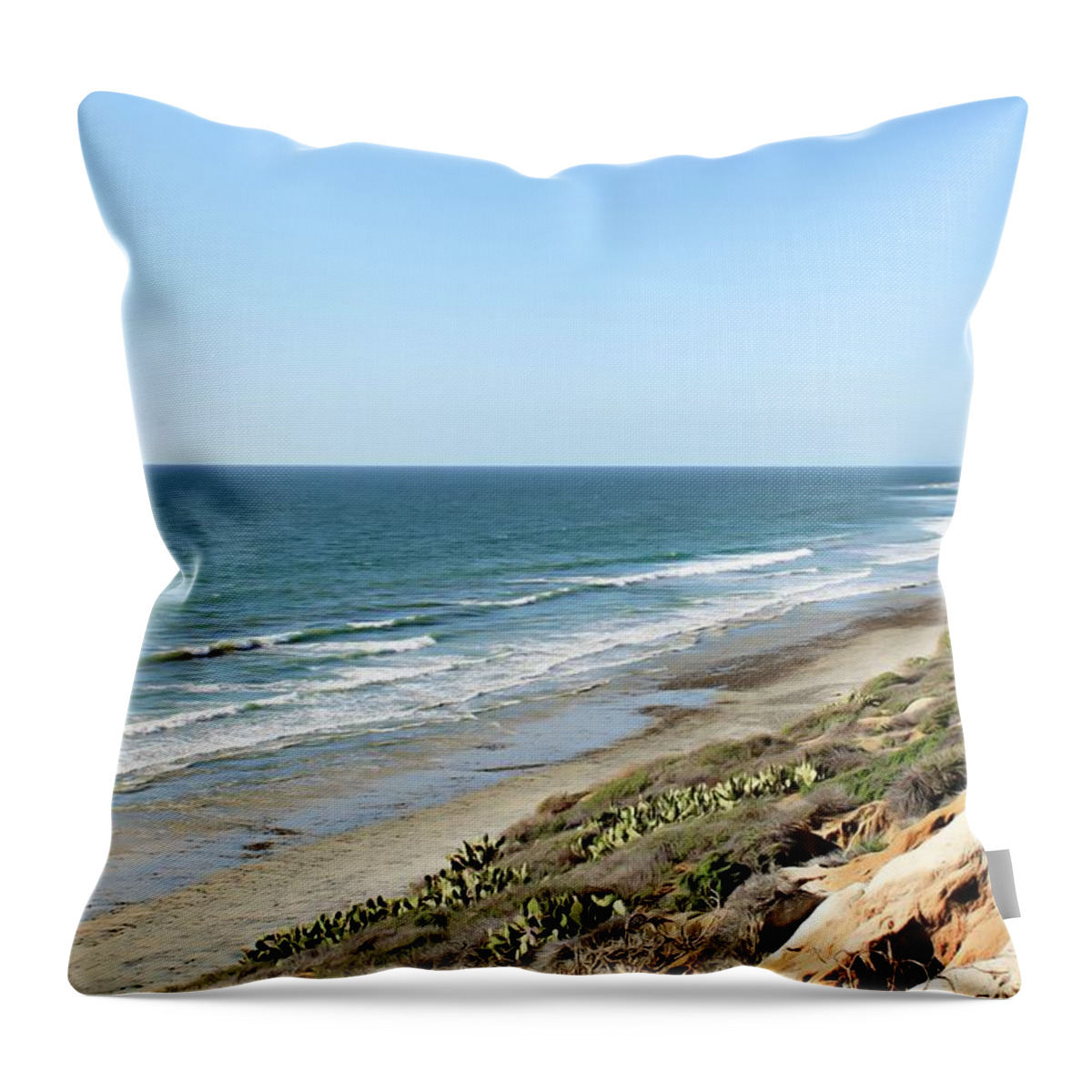 Ocean Throw Pillow featuring the photograph Ocean View by Alison Frank