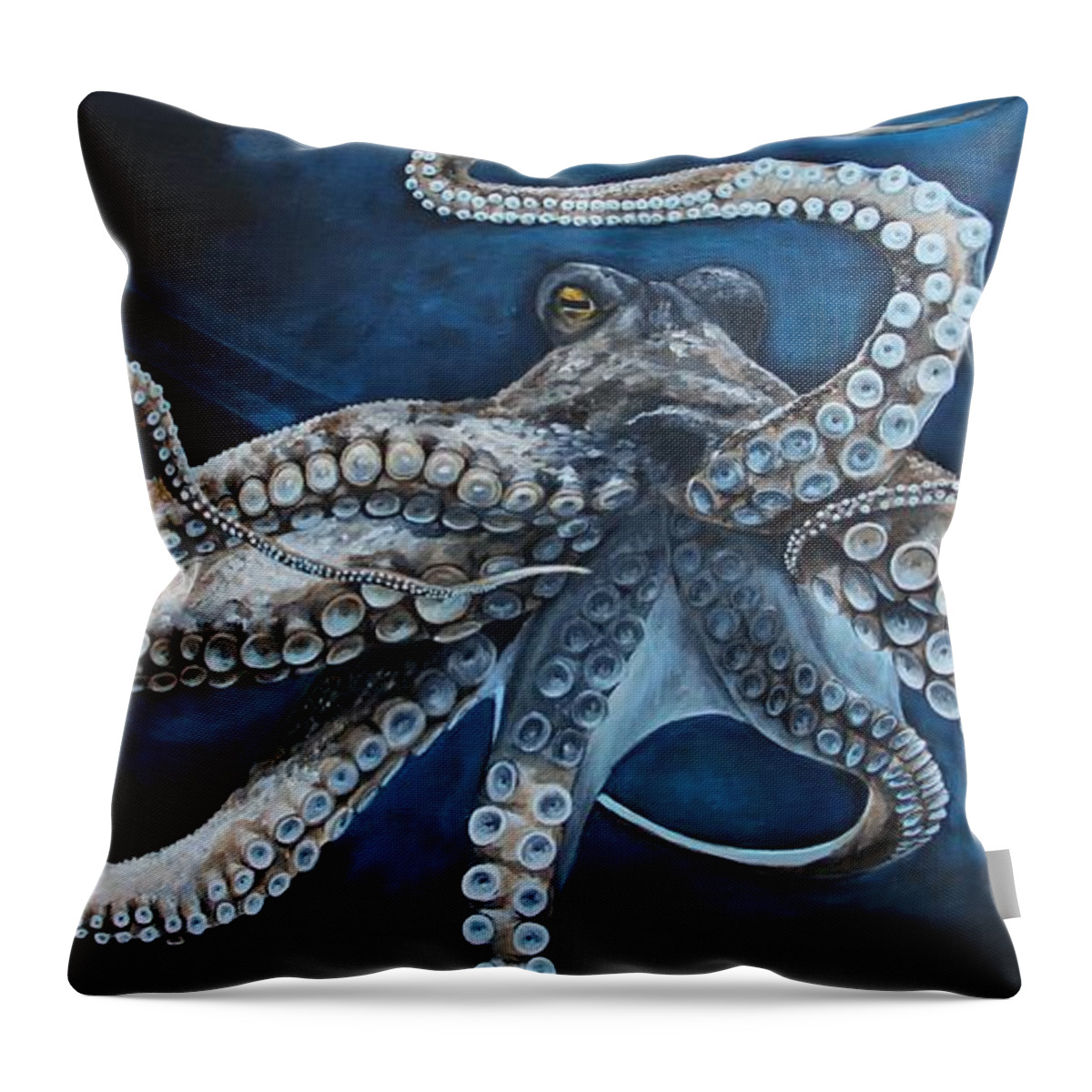 Octopus Throw Pillow featuring the painting Octopus by Alyssa Davis