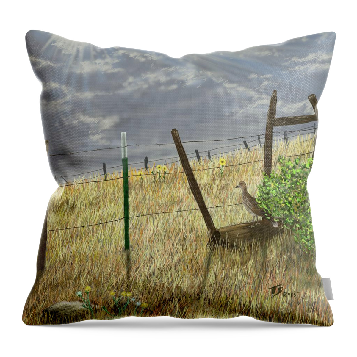 Washington Throw Pillow featuring the digital art Odd Post by Troy Stapek
