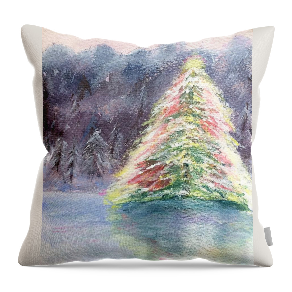 Christmas Throw Pillow featuring the painting Oh Christmas Tree by Deborah Naves