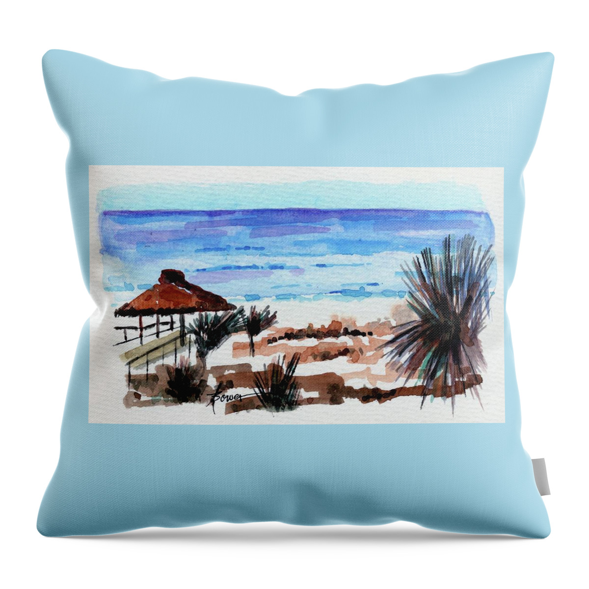 Vacation Throw Pillow featuring the painting Okaloosa Island, Florida by Adele Bower