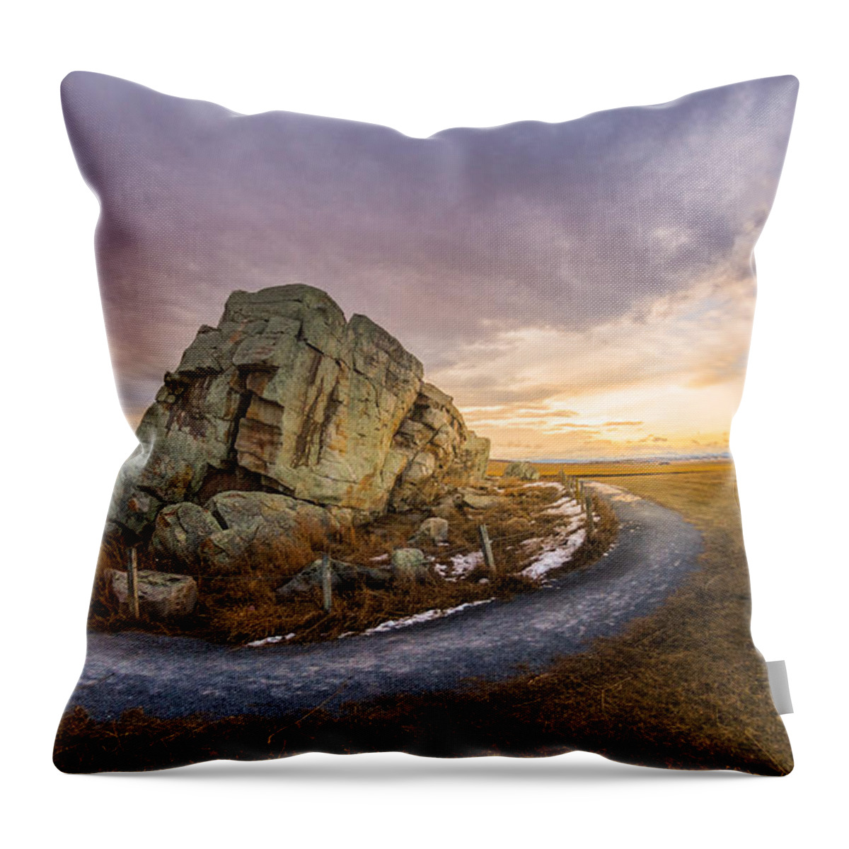 Okotoks Big Rock Erratic Throw Pillow by Dwayne Schnell - Pixels