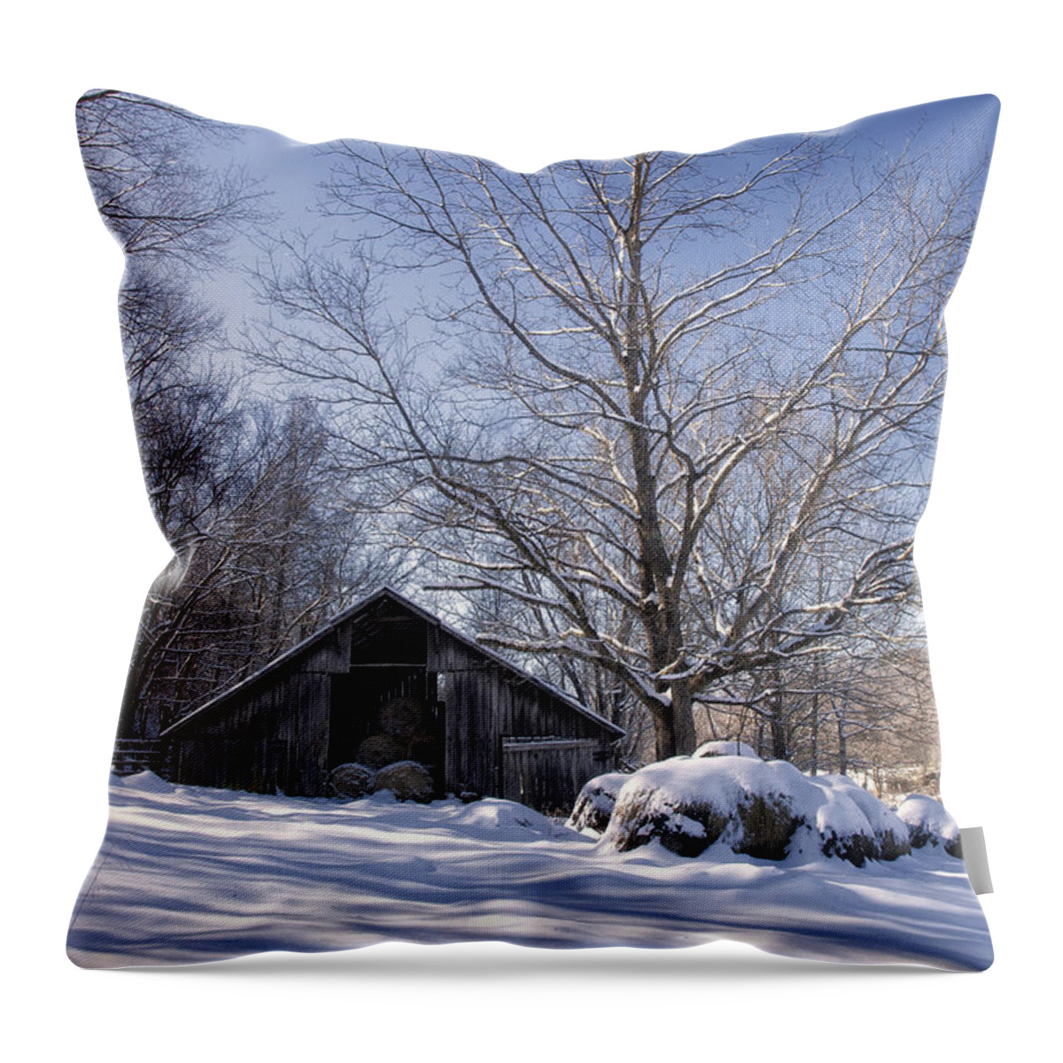 Old Barn Throw Pillow featuring the photograph Old Hay Barn Boxley Valley by Michael Dougherty