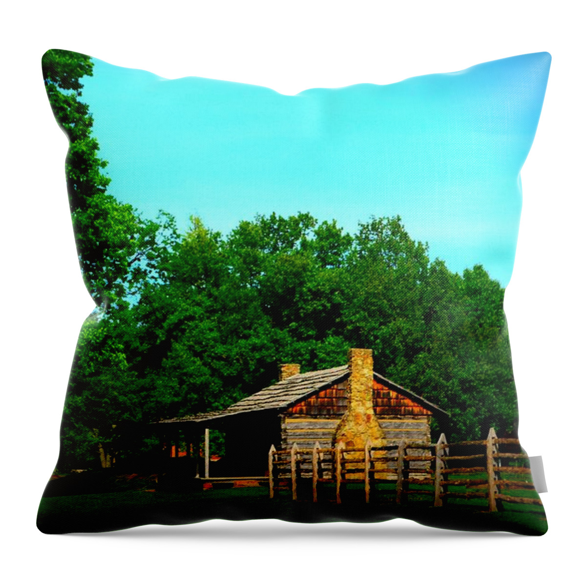 Indiana Throw Pillow featuring the photograph Old Homestead in Simpler Times by Stacie Siemsen