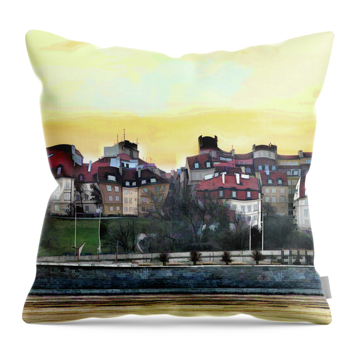  Throw Pillow featuring the photograph Old Town in Warsaw # 16 2/4 by Aleksander Rotner