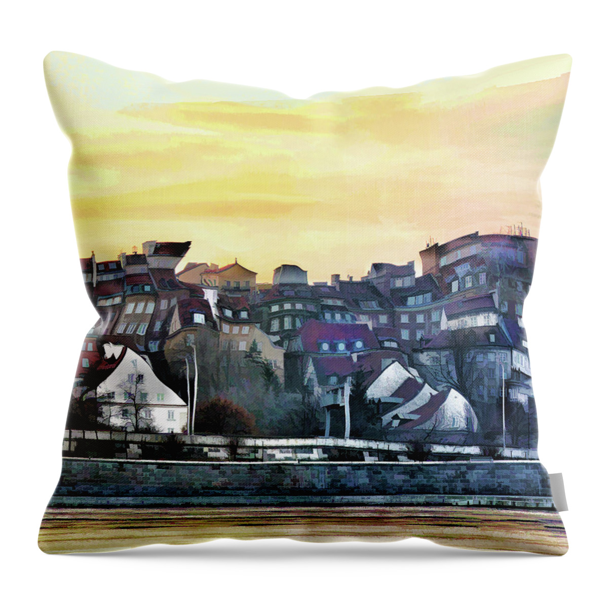  Throw Pillow featuring the photograph Old Town in Warsaw # 16 3/4 by Aleksander Rotner