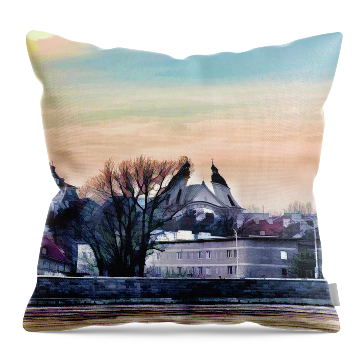  Throw Pillow featuring the photograph Old Town in Warsaw # 16 4/4 by Aleksander Rotner