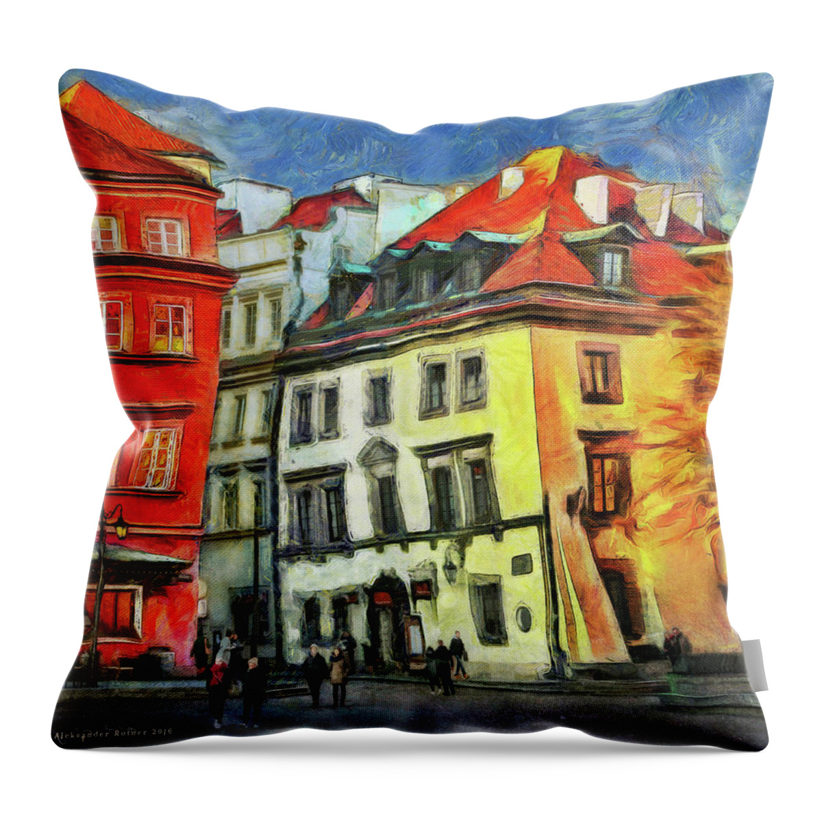  Throw Pillow featuring the photograph Old Town in Warsaw # 27 by Aleksander Rotner