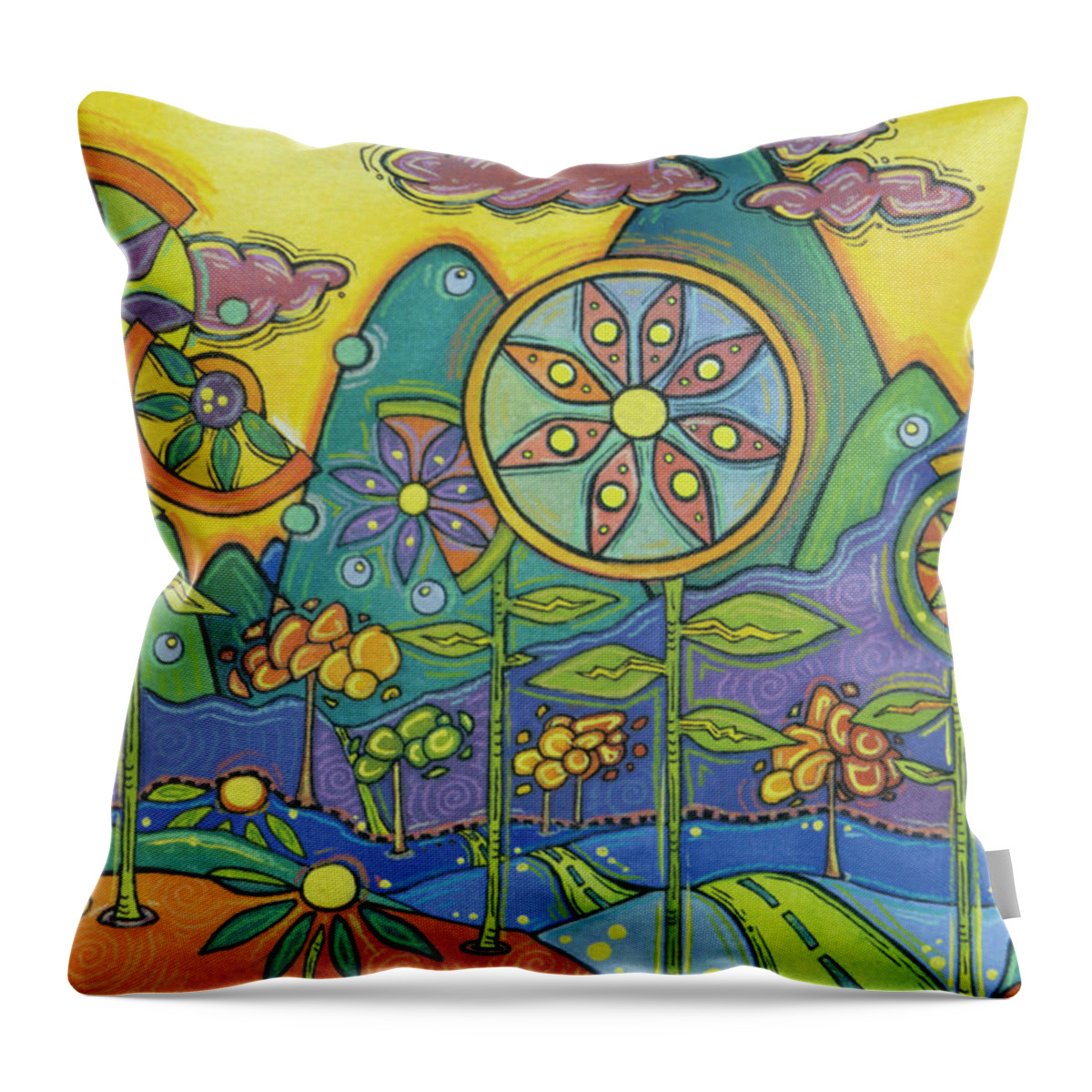 Eamscape Throw Pillow featuring the painting Once Upon a Dream by Tanielle Childers