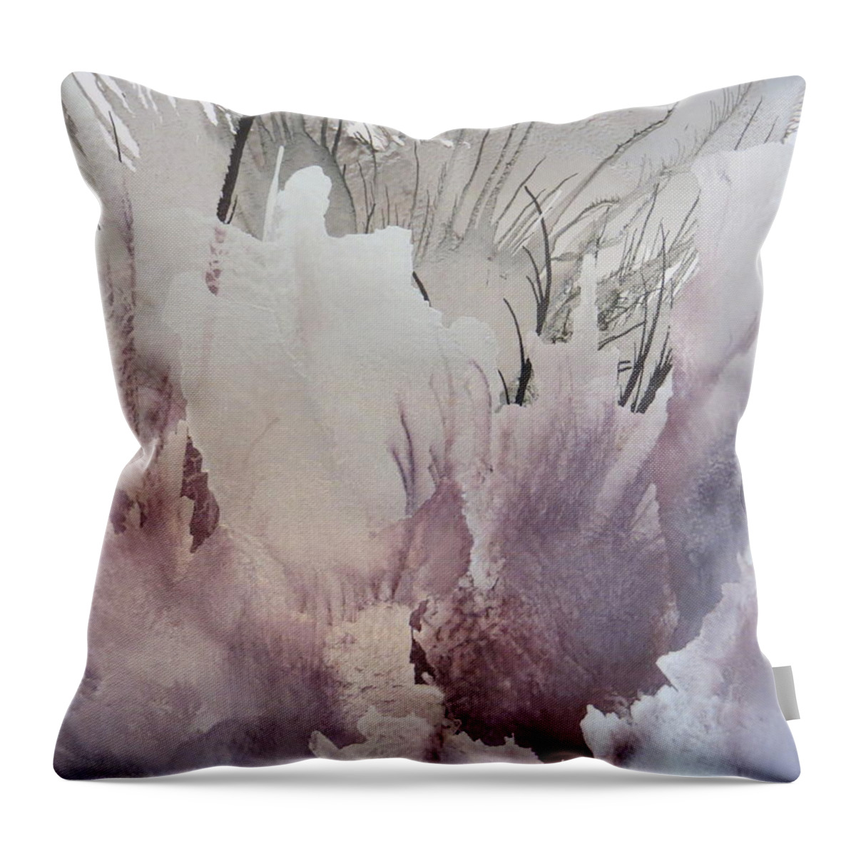 Abstract Throw Pillow featuring the painting One Moment by Soraya Silvestri