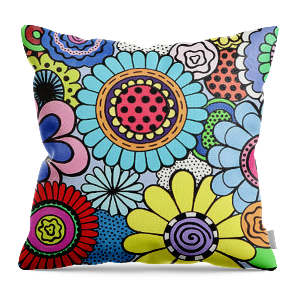 Flowers Throw Pillow featuring the painting One Yellow Bloom by Beth Ann Scott